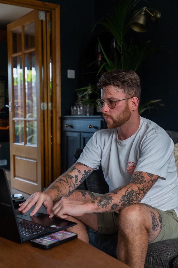Anthony Parry working from the studio